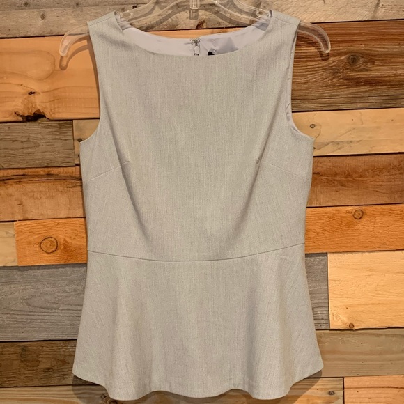 NWT Banana Republic Grey Sleeveless Peplum Top